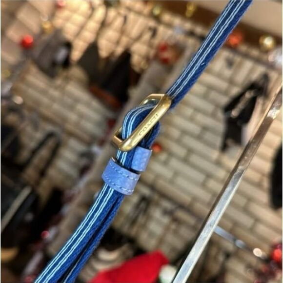 COACH KIA BLUE COLORBLOCK ROUND CIRCLE CANTEEN CROSSBODY BAG GUITAR STRAP - Picture 15 of 16